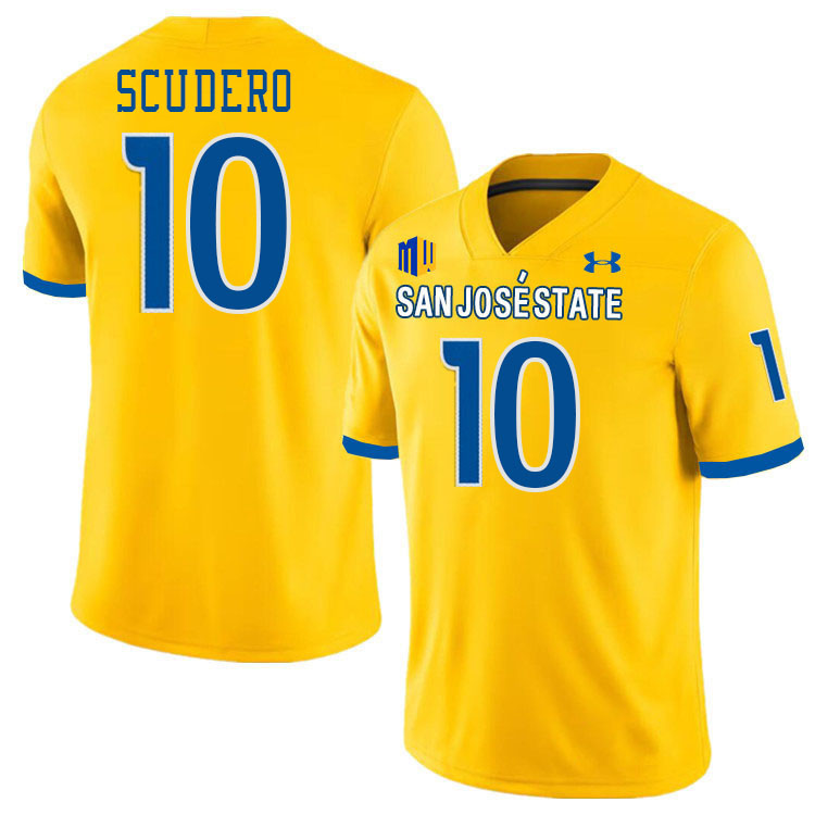 #10 Danny Scudero SJSU Jersey,San Jose State Spartans Football Jersey College Uniforms-Gold #10 Danny Scudero SJSU Jersey,San Jose State Spartans Football Jersey College Uniforms-Gold